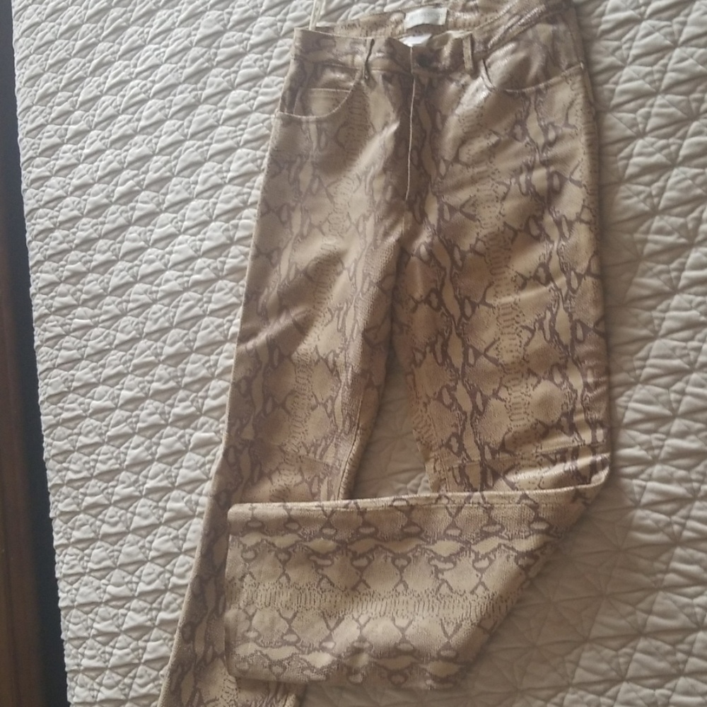 Python genuine leather pants